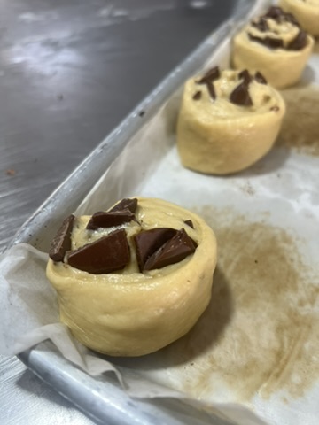 Rollos de chocolate proceso